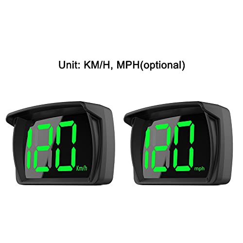 FANGZI Car HUD Display, Car HUD Headup Display KM/H MPH GPS Digital Speedometer with LED Large Font Display Car Charge Adapter for Car Truck SUV Motorcycle