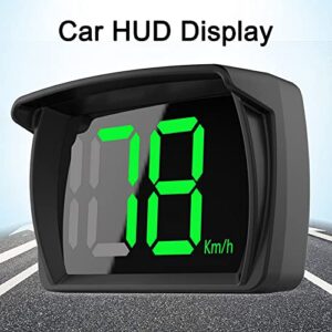 FANGZI Car HUD Display, Car HUD Headup Display KM/H MPH GPS Digital Speedometer with LED Large Font Display Car Charge Adapter for Car Truck SUV Motorcycle