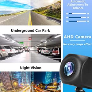 Upgraded Backup Camera for Car AHD Back up Night Vision Reverse Camera IP69 Waterproof Rear Front View Reversing Camera 140° Wide Angle CVBS|AHD Rearview License Plate Camera for Pickup Truck SUV RV