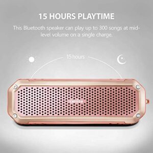 COMISO Bluetooth Speakers with Lights, Loud Dual Driver Wireless Portable Speaker, HD Audio Enhanced Bass, Built in Mic Clear Call Support Aux Input, TF Card, FM Radio Long-Lasting Battery Life (Pink)