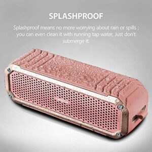 COMISO Bluetooth Speakers with Lights, Loud Dual Driver Wireless Portable Speaker, HD Audio Enhanced Bass, Built in Mic Clear Call Support Aux Input, TF Card, FM Radio Long-Lasting Battery Life (Pink)