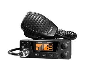 uniden pro505xl 40-channel cb radio. pro-series, compact design. public address (pa) function. instant emergency channel 9, external speaker jack, large easy to read display. – black
