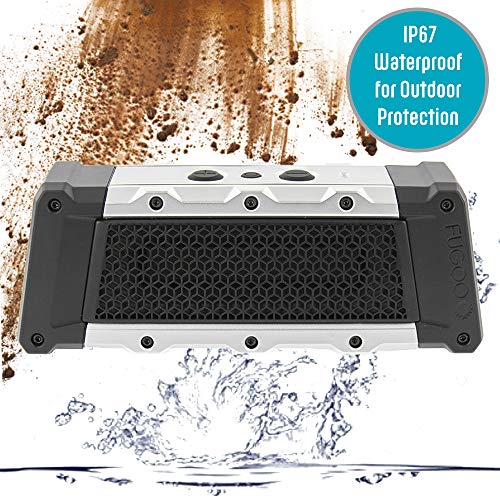 FUGOO Tough 2.0 | Durable & Portable Indoor/Outdoor Bluetooth Speaker | 360 Degree Sound | IPX67-Rated Waterproof, Snow Proof, Mudproof, Sand Proof | 10-Hour Playtime | Wireless Stereo Pairing