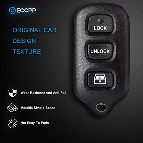 ECCPP HYQ12BBX Keyless Entry Car Key Remote Fob Replacement for 99-2009 for T oyota 4Runner/ 98-1999 for T oyota Avalon/ 01-2007 for T oyota Sequoia (3 Buttons) HYQ12BBX HYQ12BAN HYQ1512Y set of 2