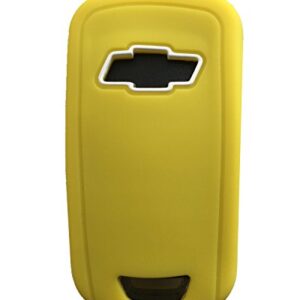 KAWIHEN Silicone Key Fob Cover Compatible with Chevrolet Chevy Camaro Cruze Equinox Impala Malibu Sonic OHT01060512 KR55WK50073（Yellow）