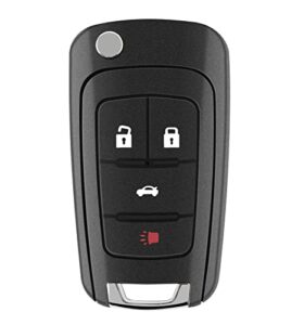 keyless entry remote uncut flip key fob fits for chevrolet cruze/equinox 11-2015, buick lacrosse10-2016 fccid: oht01060512 315mhz (pack of 1)
