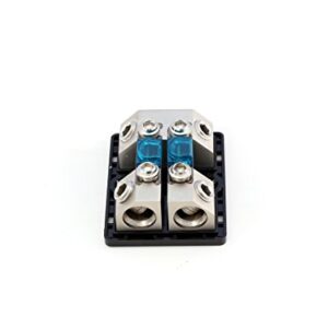 KnuKonceptz Bassik 2 Way Mini ANL Fuse Distribution Block - 1/0 Gauge to 1/0 or 4 Gauge - 150 Amp