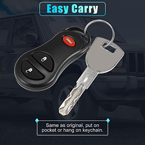 X AUTOHAUX 2pcs GQ43VT9T 315MHz Replacement Keyless Entry Remote Car Key Fob for Dodge for Ram 1500 2500 3500 1999-2002 for Durango Dakota 1999-2000 3 Buttons 56045497