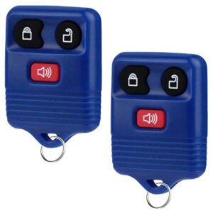 key fob fits 1998-2016 ford lincoln mercury mazda keyless entry remote (blue), set of 2