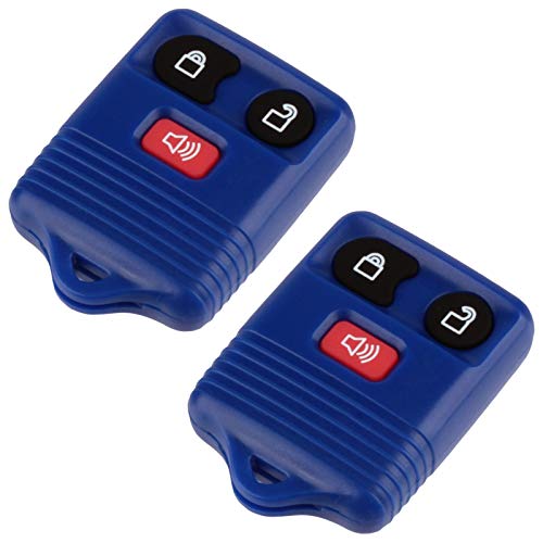 Key Fob fits 1998-2016 Ford Lincoln Mercury Mazda Keyless Entry Remote (Blue), Set of 2