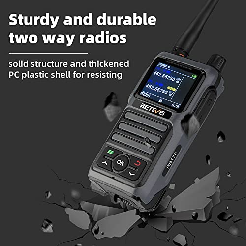 Retevis RB17P GMRS Handheld Radio,30 CH Long Range Walkie Talkie for Adults,SOS Siren,NOAA Weather Receiver Scan,2200mAh Rechargeable Two Way Radios for Off Road Camping Hiking (2 Pack)