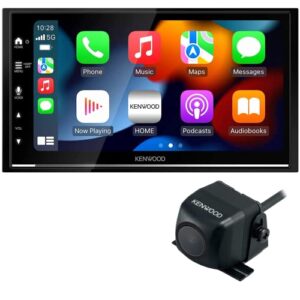 kenwood dmx7709s 6.8-inch capacitive touch screen, car stereo, carplay and android auto, bluetooth, am/fm radio, mp3 player, usb port, double din, 13-band eq plus cmos-230 rearview camera