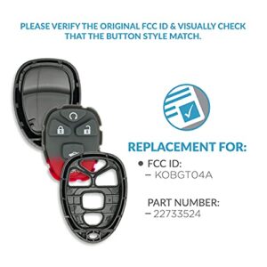 Keyless2Go Replacement for New Shell Case and 5 Button Pad for Remote Key Fob with FCC KOBGT04A - Shell ONLY