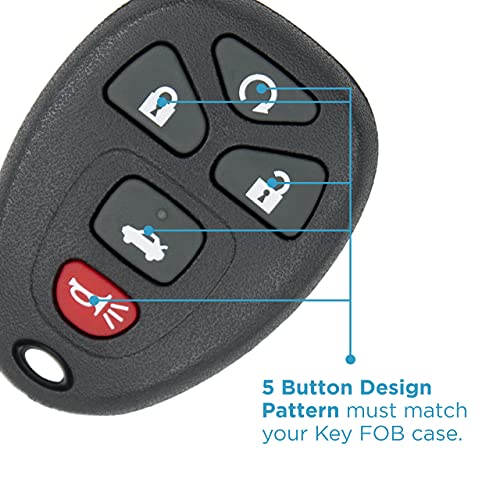 Keyless2Go Replacement for New Shell Case and 5 Button Pad for Remote Key Fob with FCC KOBGT04A - Shell ONLY