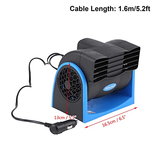 Qii lu 12V Car Fan,Auto Car Vehicle Fan 12V Portable Electric Fan Mini Adjustable Speed Silent Air Fan Air Ventilator for Car Truck RV SUV ATV