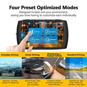 Dash Cam, Z-Edge Dual Dash Cam Front and Rear, 4K Built-in WiFi, Touch Screen Car Camera, FHD 1080P with Night Mode, 32GB Card Included, WDR, G-Sensor, Loop Recording, Support 256GB Max