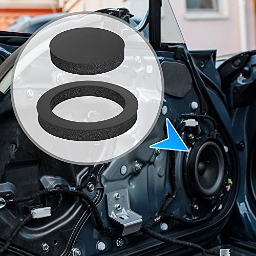 X AUTOHAUX 4 PCS Speaker Fast Rings 6" to 6.5" Car Speaker Foam Enhancer Sponge