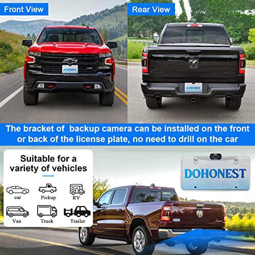 DoHonest Wireless Backup Camera for Trucks Car Pickup Camper Van with 7 Inch Monitor System, HD 1080P Bluetooth Backup Camera 2.4G Stable Digital Signals, Support Add Second RV Rear View Camera-V29