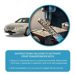 Keyless2Go Replacement for New Uncut PK3 Transponder Ignition Car Key B107 PT04