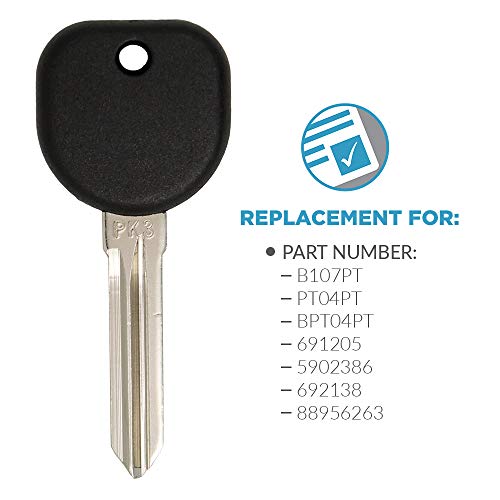 Keyless2Go Replacement for New Uncut PK3 Transponder Ignition Car Key B107 PT04