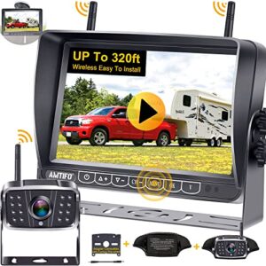 amtifo rv backup camera wireless hd 1080p 7” split screen dvr monitor bluetooth trailer rear view cam 4 channel system truck camper infrared night vision adapter for furrion pre-wired rvs a8