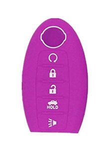 kawihen silicone key fob cover fit for nissan 5 button armada murano maxima altima sedan pathfinder 285e3-3tp5a kr5s180144014（purple）