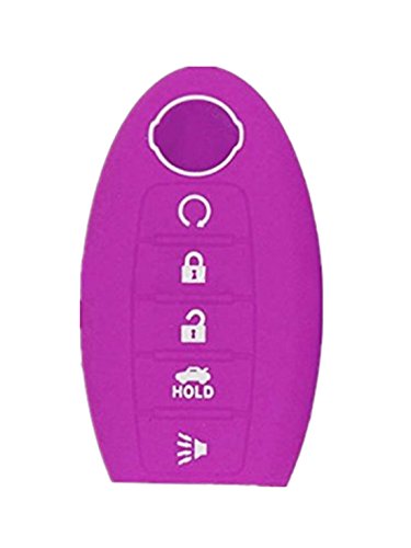 KAWIHEN Silicone Key Fob Cover Fit for Nissan 5 button Armada Murano Maxima Altima Sedan Pathfinder 285E3-3TP5A KR5S180144014（purple）