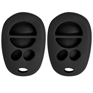 keyless2go replacement for new silicone cover protective case for 4 button remote key fobs with fcc gq43vt20t – black – (2 pack)
