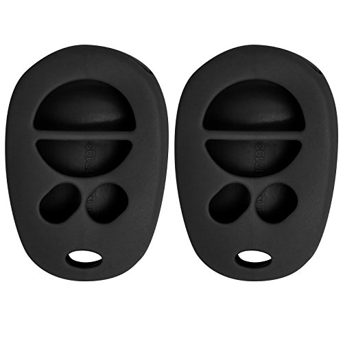 Keyless2Go Replacement for New Silicone Cover Protective Case for 4 Button Remote Key Fobs with FCC GQ43VT20T - Black - (2 Pack)