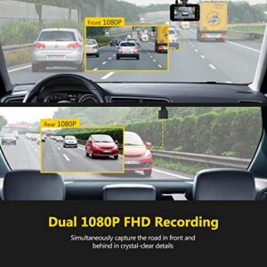 Z-Edge WiFi Dash Cam, 1920x1080P FHD, Front and Rear Dash Cam, Dual Cam, Car DVR, Night Vision, Parking Mode, G-Sensor, Loop Recording