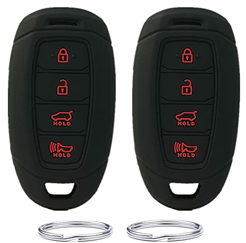 KAWIHEN Silicone Key Fob Cover Compatible with for Hyundai Azera Elantra Grandeur IG Kona Electric Palisade Santa Fe Veloster N 95440G80004X 95440G3000 95440J9000