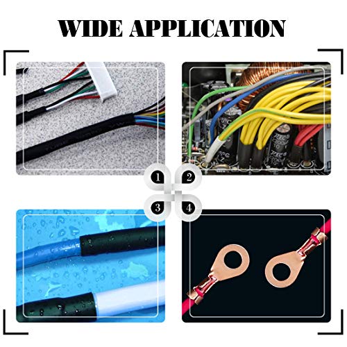 Glarks 300Pcs Open Barrel Wire Crimp Copper Ring Lugs Wire Crimp Terminal Connectors OT 5A 10A 20A 30A 40A 50A 60A 100A with Heat Shrink Tubing Assortment Kit for Auto Car Battery Cable Connector