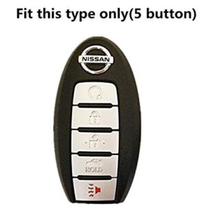 KAWIHEN Silicone Key Fob Cover Fit for Nissan 5 button Armada Murano Maxima Altima Sedan Pathfinder 285E3-3TP5A KR5S180144014