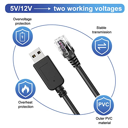 SDSACZMU Radar Detector Cable, USB to RJ11 Plug Cable,Replacement Power Line of Radar Detector,for Uniden Escort Beltronics Radar Detector, 9.84 ft