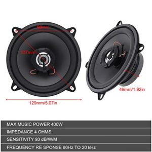 ePathChina 1 Piece 5 Inch 400W 2-Way Car HiFi Coaxial Speaker Vehicle Door Auto Audio Music Stereo Full Range Frequency Speakers