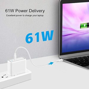 Aiibe USB C Charger Power Adapter 61W Type C Wall Charger Power Delivery 3.0 Fast Charging Block PD Charger for MacBook Pro/Air, Dell XPS, HP, iPad Pro Nintendo iPhone SE 11 12 Pro Max and More