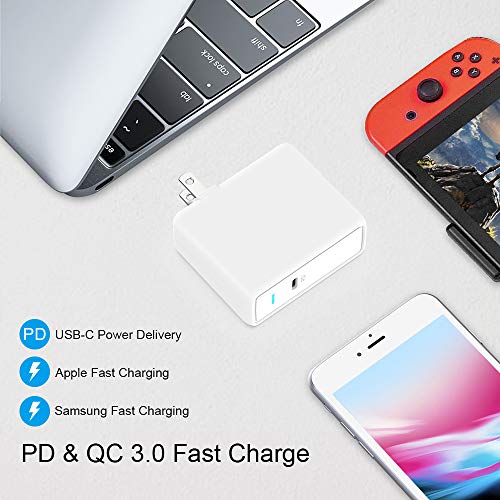 Aiibe USB C Charger Power Adapter 61W Type C Wall Charger Power Delivery 3.0 Fast Charging Block PD Charger for MacBook Pro/Air, Dell XPS, HP, iPad Pro Nintendo iPhone SE 11 12 Pro Max and More