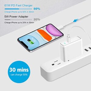 Aiibe USB C Charger Power Adapter 61W Type C Wall Charger Power Delivery 3.0 Fast Charging Block PD Charger for MacBook Pro/Air, Dell XPS, HP, iPad Pro Nintendo iPhone SE 11 12 Pro Max and More