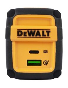 dewalt 2-port usb pd charger — worksite usb c charger block — 49.5w dual port fast charger — usb type c pd foldable wall charger plug for iphone