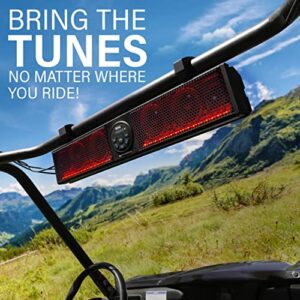 BOSS Audio Systems BRT26RGB ATV UTV Sound Bar System - 26 Inches Wide, IPX5 Rated Weatherproof, Bluetooth Audio, Amplified, 4 inch Speakers, 1 Inch Tweeters, USB Port, RGB Multicolor Illumination