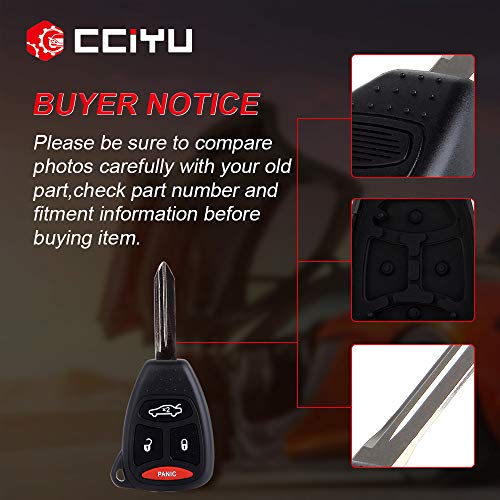 CCIYU Replacement Keyless Entry Remote Control Car Key Fob 1 X 4 Buttons for for D odge/for for J eep/for Mitsubishi/for C hrysler Series KOBDT04A