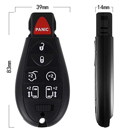 Keyless Remote Key Fob Replacement for 2008-2015 Chrysler Town and Country,2008-2014 Dodge Grand Caravan, M3N5WY783X 433MHZ,Pack of 2