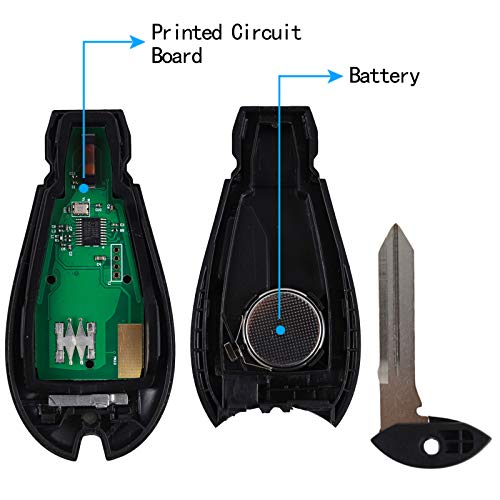 Keyless Remote Key Fob Replacement for 2008-2015 Chrysler Town and Country,2008-2014 Dodge Grand Caravan, M3N5WY783X 433MHZ,Pack of 2