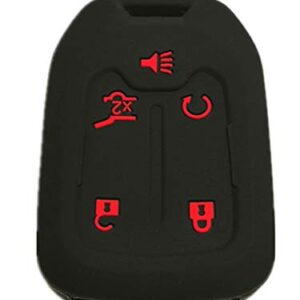 KAWIHEN Silicone Key Fob Cover Compatible with for 2017 2018 2019 2020 Chevrolet Chevy Silverado Suburban Tahoe GMC Acadia Sierra Terrain Yukon HYQ1AA 1551A-AA 13508275A 13584502(5 Buttons)