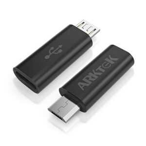arktek usb-c adapter – usb type c (female) to micro usb (male) sync and charging adapter for digital camera power bank galaxy s7 s7 edge and more (pack of 2)