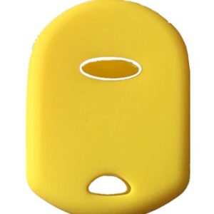 KAWIHEN Silicone Key Fob Cover Compatible with Ford Lincoln Mercury 4 buttons OUCD6000022 164-R8046 164-R7040 CWTWB1U722 (Yellow)