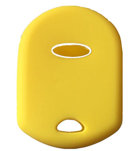 KAWIHEN Silicone Key Fob Cover Compatible with Ford Lincoln Mercury 4 buttons OUCD6000022 164-R8046 164-R7040 CWTWB1U722 (Yellow)