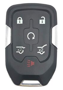remote smart key fob shell case fit for 2014 2015 2016 2017 chevy tahoe suburban/gmc yukon hyq1aa 6 buttons key fob cover casing (black, 6 buttons)