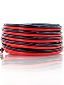 gs power 100% copper 10 awg (american wire gauge) ofc wire. 25 ft red & 25 ft black bonded zip cable for car audio primary remote automotive trailer harness wiring (also in 6 & 8 awg)