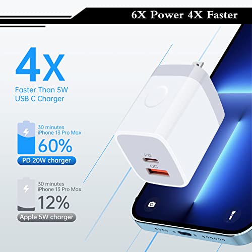 20W Fast USB C Charger,Dual Port PD 3.0 Type C Wall Charger Plug Quick Charging Block for Samsung Galaxy S23 S23+ S22 Ultra S21 S20 Plus A14,iPhone 14 Plus 13 12 11 Pro Max,SE,8 7 6 Plus,Pixel 7 6 6a